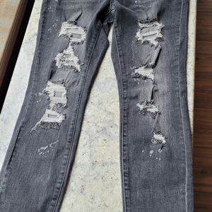 Judy Blue Distressed Black Boyfriend Jeans